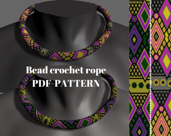 Crochet with beads patterns Beaded patterns for seed beads pdf bead patterns Bead crochet pattern Pattern for bracelet Beaded rope patterns
