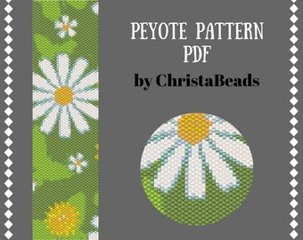 Flowers pattern bracelet Peyote bracelet patterns Peyote bead patterns Beading patterns PDF odd peyote Seed Bead Cuff instant download