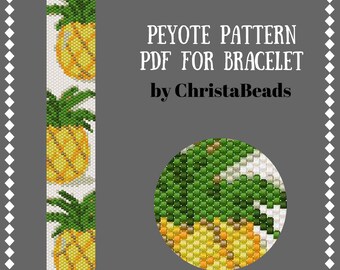 Peyote Pattern Bracelet Peyote Cuff Pattern Pineapples Beading Miyuki Delica Size11 Beads Pattern Peyote Stitch Discount codes are available