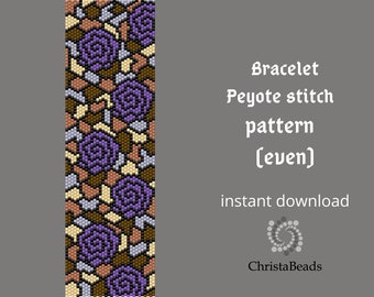 Armband-Perlenmuster, Peyote-Stich, gleichmäßige Anzahl, Perlen-Peyote-Muster für Miyuki Delica.