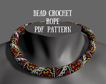Bead rope pattern Bead crochet necklace pattern seed beads pattern bracelet pattern for necklace\for bracelet tutorial necklace beading DIY