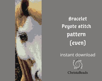 Modèle de bracelet peyotté - Modèle de point peyotl pair, cheval