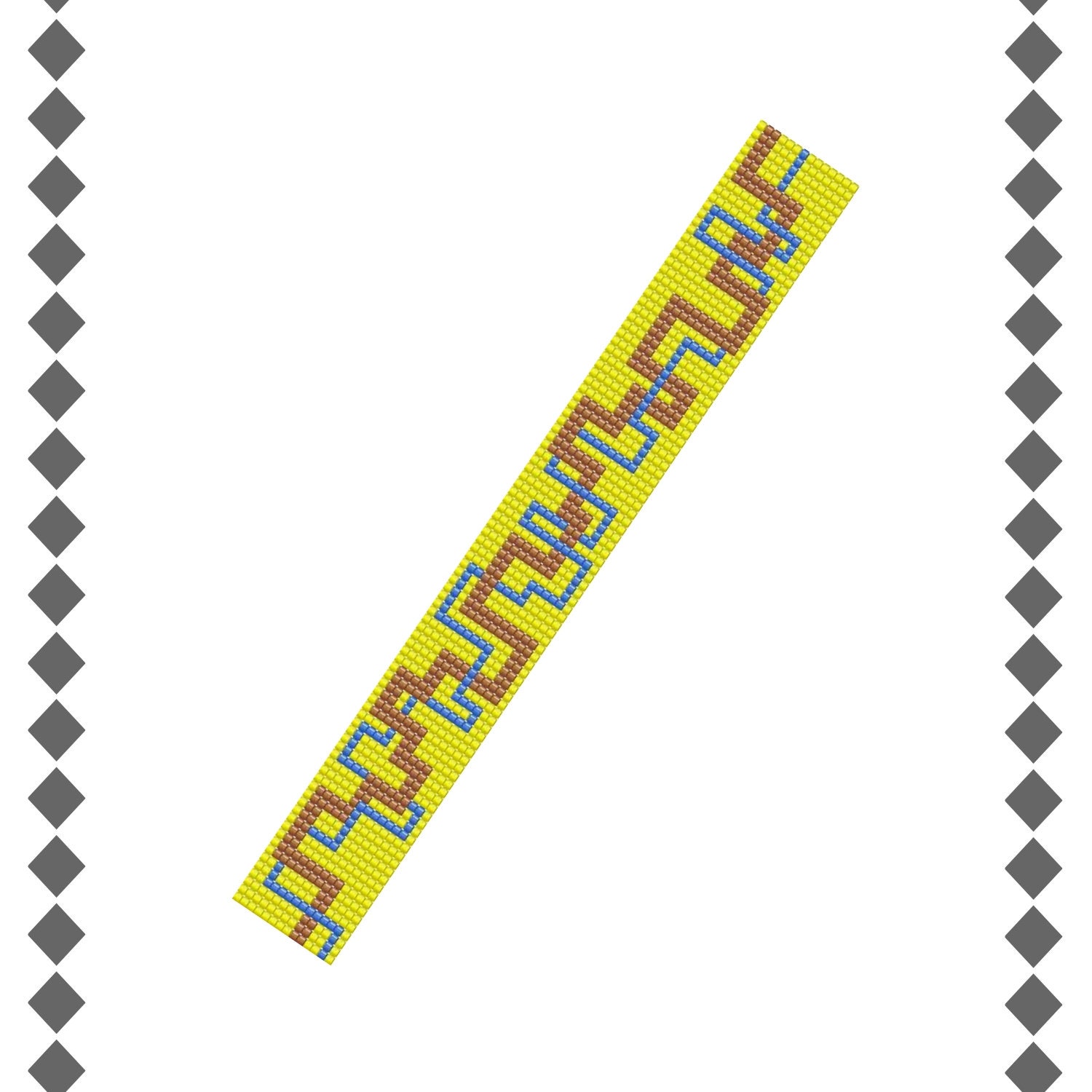 Loom pattern 11 Bead loom pattern bracelet Yellow geometry | Etsy