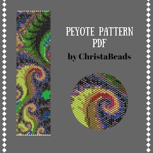 Peyote pattern for bracelet instant download Beading Pattern Peyote Stitch Bracelet Peyote cuff pattern abstraction #9 Peyote Bead Pattern