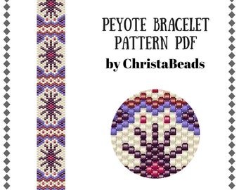 Peyote bracelet pattern PDF #5 Bead peyote pattern Beading tutorial Peyote stitch Beadwork pattern Seed bead bracelet pattern Cuff bracelet