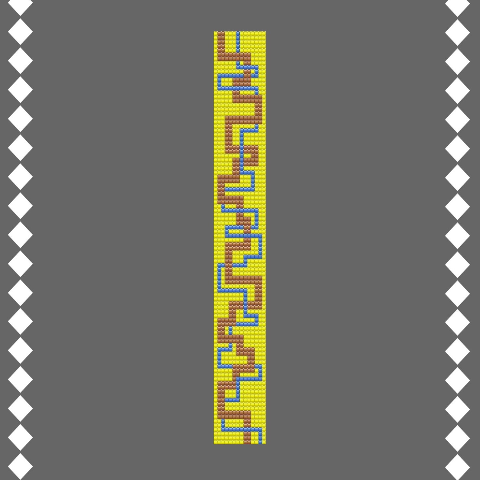 Loom pattern 11 Bead loom pattern bracelet Yellow geometry | Etsy