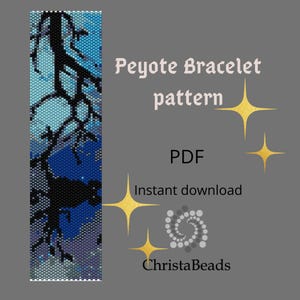 Peyote bracelet pattern &quot;Cat romantic&quot; PDF Cuff bracelet patterns Beading Pattern Peyote Stitch Peyote Bead Pattern for bracelet even peyote