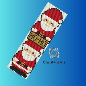 Santa Bracelet Loom Stitch Pattern: Christmas Square Stitch (PDF)