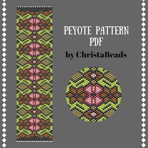 Peyote pattern for bracelet wide cuff pattern peyote stitch bracelet pattern Beading pattern stitch pattern PDF seed bead pattern Beaded DIY