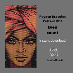 Peyote Beaded wide bracelet pattern PDF - Instant download PDF
