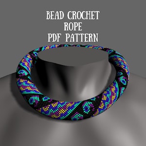 Beaded Crochet Rope Necklace Pattern (PDF)