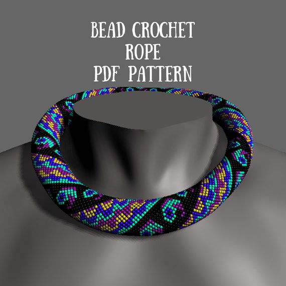 Bead Crochet Round Peyote Stitch Patterns Beaded Pattern For Seed Beads  Crochet Rope Scheme DIY Beaded