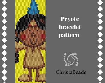 Peyote Bracelet Pattern American Indian Peyote Stitch Even Count Beaded Bracelet Pattern Miyuki Delica Size 11 PDF patterns seed bead