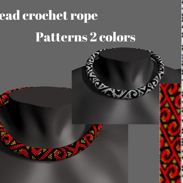 Bead crochet rope pattern Bead crochet necklace pattern Bead crochet pattern bracelet Beaded for seed beads Beaded rope patterns Beadwork