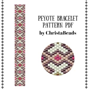 Peyote bracelet pattern PDF #2 Bead peyote pattern Beading tutorial Peyote stitch Beadwork pattern Seed bead bracelet pattern ChristaBeads
