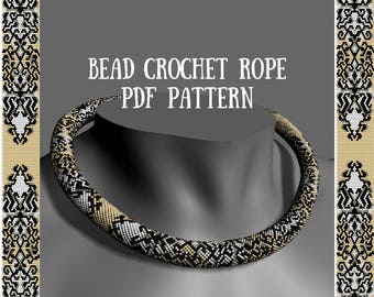 Beaded Pattern Bead Crochet Rope Pattern for Seed Beads Beaded Necklace Patterns Beaded Bead Designer Bead Crochet Necklace Pattern  DIY