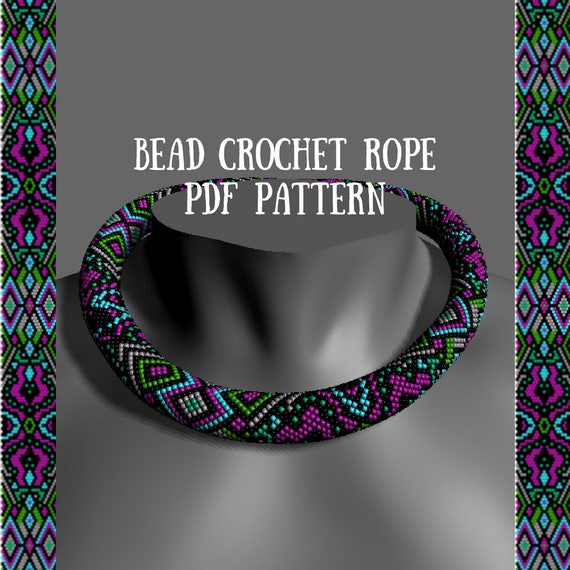 Bead crochet rope pattern PDF pattern Fiesta Etsy