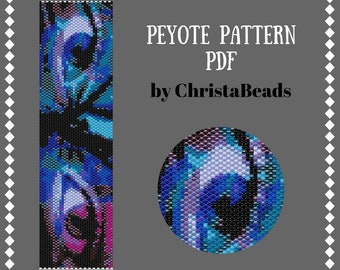 Peyote Bracelet Pattern Seed bead pattern Beadwork pattern PDF Peyote Stitch Abstract Peyote Bead Pattern Beading patterns PDF Bracelet Cuff