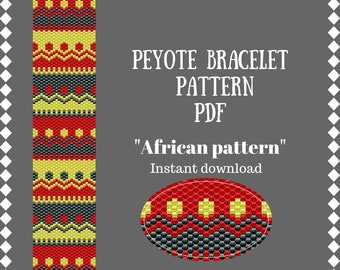 Peyote pattern bracelet Tribal Pattern Beading Stitch pattern PDF Bracelet design Seed bead pattern Beadwork jewelry patterns