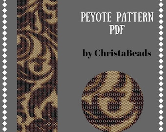 Bead bracelet pattern Peyote Patterns Beading Patterns Beading tutorials Cuff Beaded Bracelet Pattern Brown Bracelet Pattern Peyote Stitch