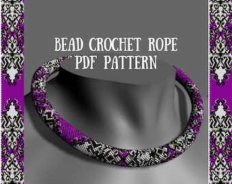 Necklace pattern Beaded pattern Crochet Seed bead tutorial Beadwork tutorial PDF pattern Bead crochet pattern Bead crochet rope pattern