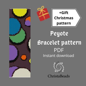 Beaded peyote cuff bracelet pattern even count for Miyuki Delica beads size 11.