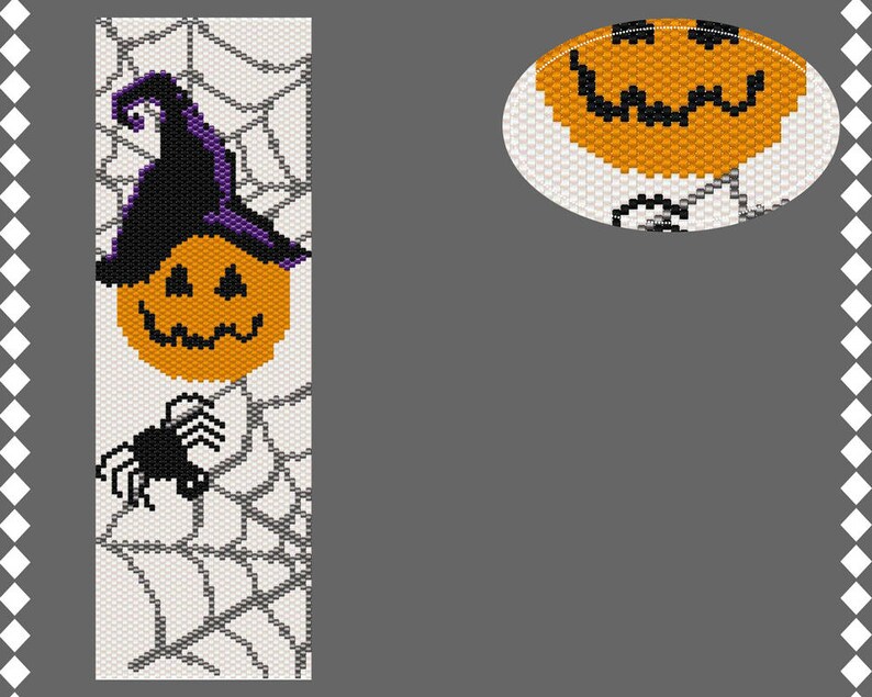 Seed Bead Pumpkin Bracelet Pattern Peyote Halloween Bead Etsy