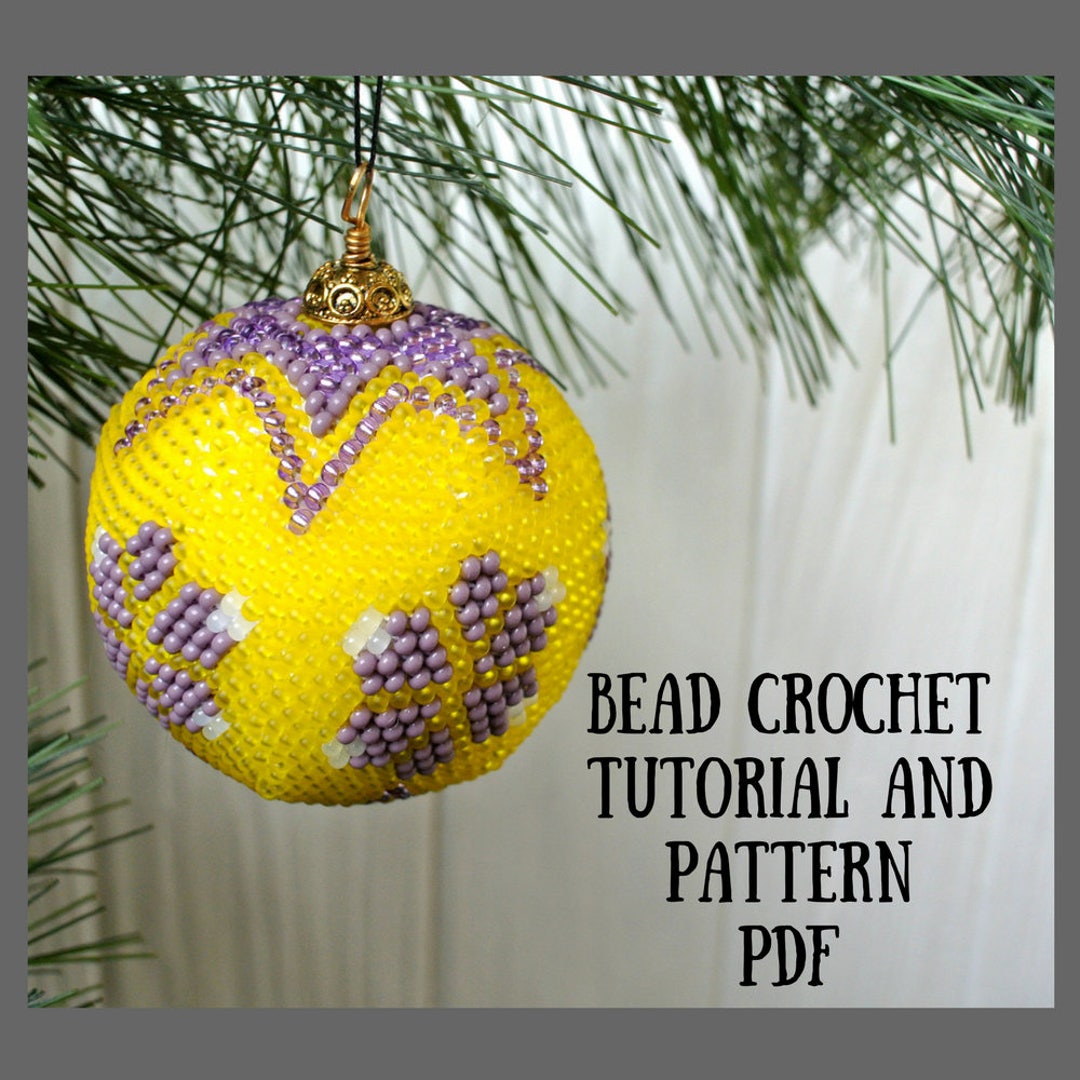 Bead Crochet Pattern and Tutorial Christmas Ball DIY Bead Pattern PDF