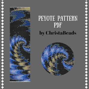 Peyote Stitch Pattern Abstraction #8 Peyote bracelet pattern Beading patterns PDF pattern for bracelet Odd peyote Pattern Miyuki Delica