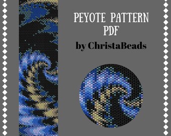 Peyote Stitch Pattern Abstraction #8 Peyote bracelet pattern Beading patterns PDF pattern for bracelet Odd peyote Pattern Miyuki Delica