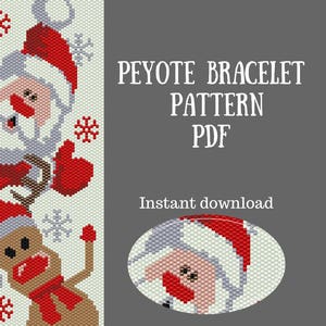 Peyote Bracelet Santa Christmas Pattern