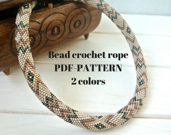 Pattern beaded rope, bead crochet pattern pdf, crochet rope patterns