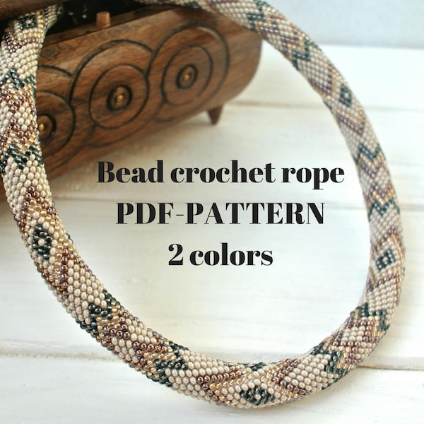 Pattern beaded rope, bead crochet pattern pdf, crochet rope patterns