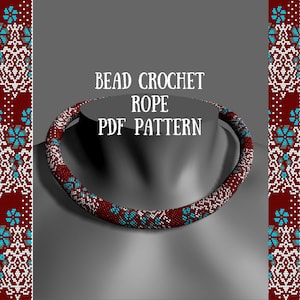 Bead Crochet Rope Pattern: &quot;Chinese Silk&quot; Necklace (PDF Pattern)