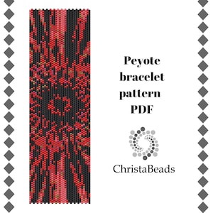 Peyote Bracelet Pattern Abstract Peyote Bead Pattern Seed bead pattern Beading patterns PDF Beadwork pattern Cuff bracelet Peyote Stitch