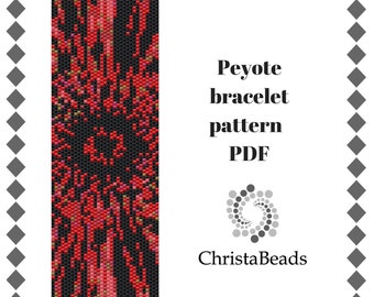 Peyote Bracelet Pattern Abstract Peyote Bead Pattern Seed bead pattern Beading patterns PDF Beadwork pattern Cuff bracelet Peyote Stitch