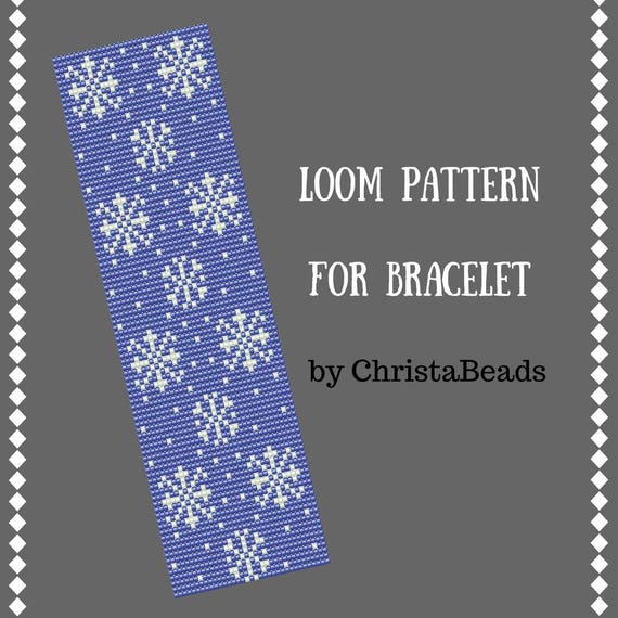 Loom cuff pattern Bead loom pattern Seed bead pattern for bracelet Square stitch pattern Beadwork pattern PDF pattern Jewelry pattern delica