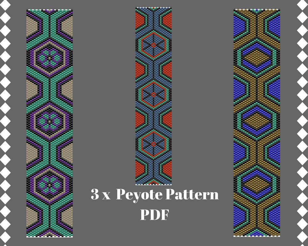 Peyote Bracelet Pattern Peyote Pattern PDF Patterns Beads Cuff | Etsy