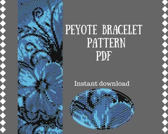 Peyote Bracelet Pattern Beading PATTERN Peyote Stitch Beaded Bracelet Beadwork Pattern Miyuki Delica Size 11 patterns seed bead bracelet