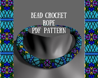 Bead crochet necklace pattern Bead crochet pattern DIY bead pattern Handmade necklace Beaded rope patterns Beadwork patterns PDFs beaded