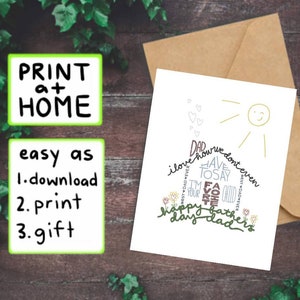 IMPRIMER À LA MAISON**| Carte au format A2 (4,25 x 5,5) | Carte de fête des pères | Carte drôle de fête des pères | de votre enfant préféré | cartes de moins de 5 dollars