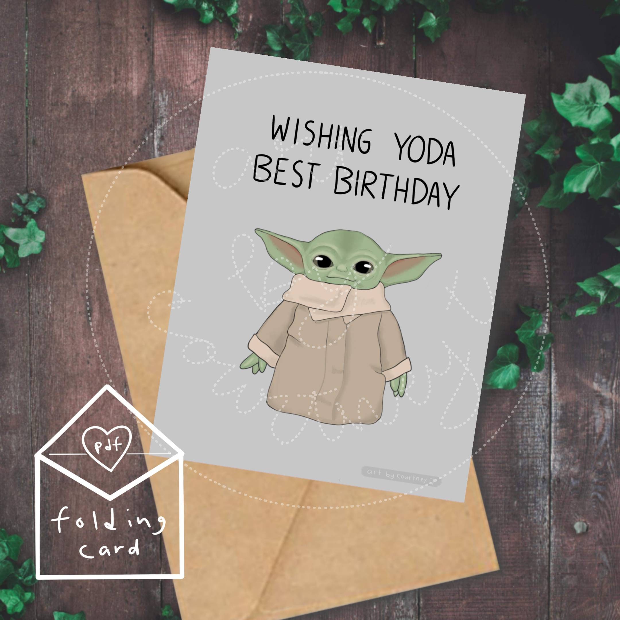 Digital Download Birthday Card Baby Yoda Birthday Card - Etsy Canada