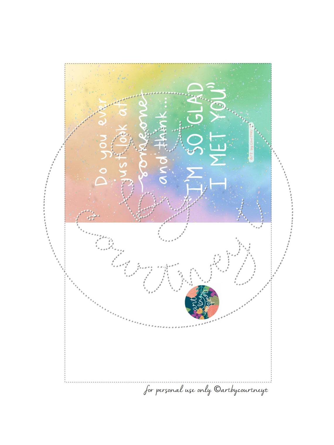 Digital Download printable Friendship Card pdf | Etsy