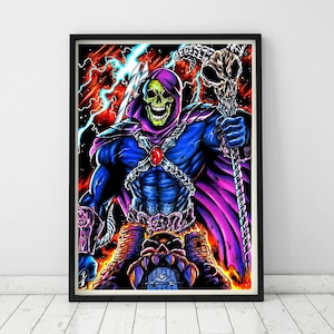 Skeletor - He-Man - Masters of the Universe Classic 80's Cartoon A4 Poster 8.5" x 11" art by Sam Rogers