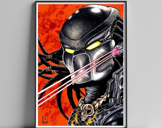 PREDATOR Movie A4 Poster 8.5" x 11" Art by Sam Rogers - Classic 80's Sci Fi Horror Film Monster Home Room Decor