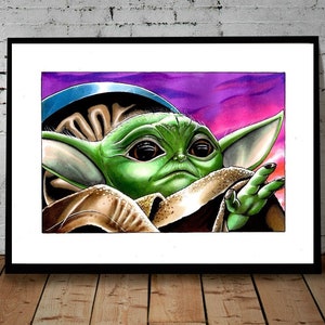Baby Alien A4 Poster "8.5 x 11" - Art by Sam Rogers - Wall Hanging Decor