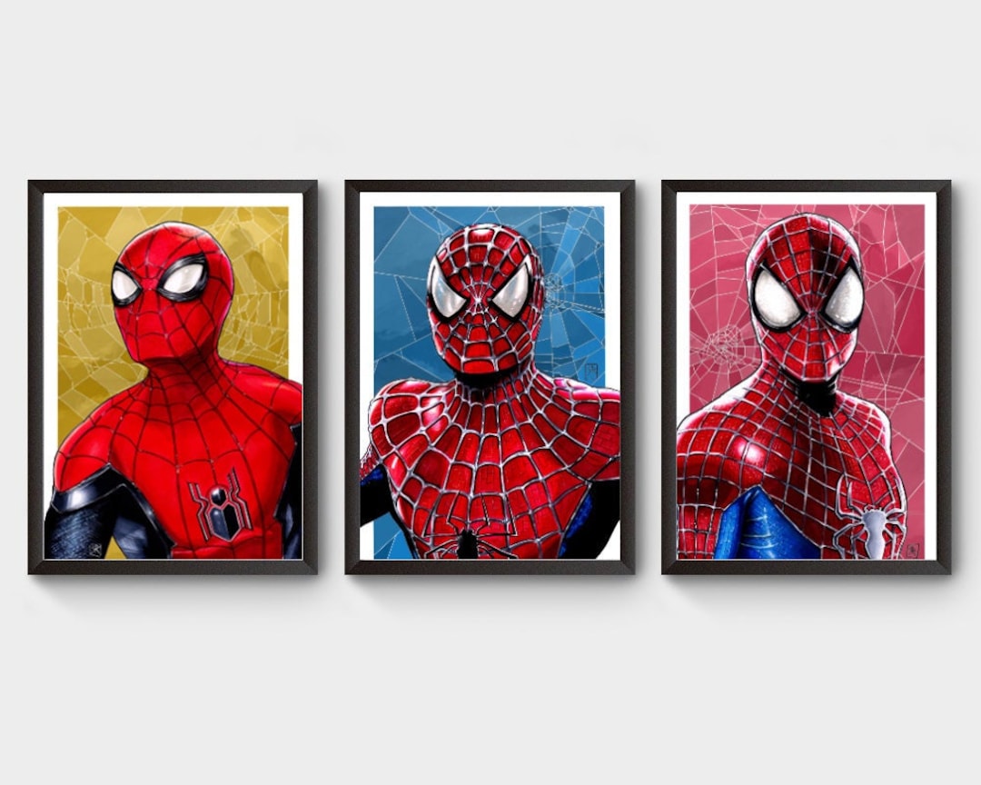 spiderman-trio-x3-a4-posters-8-5-x-11-marvel-no-way-home-spidermen-art