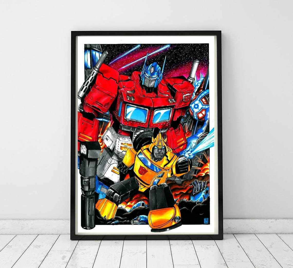 Transformers Cast Optimus Prime Bumblebee Jazz Wall Room Poster - POSTER  20x30