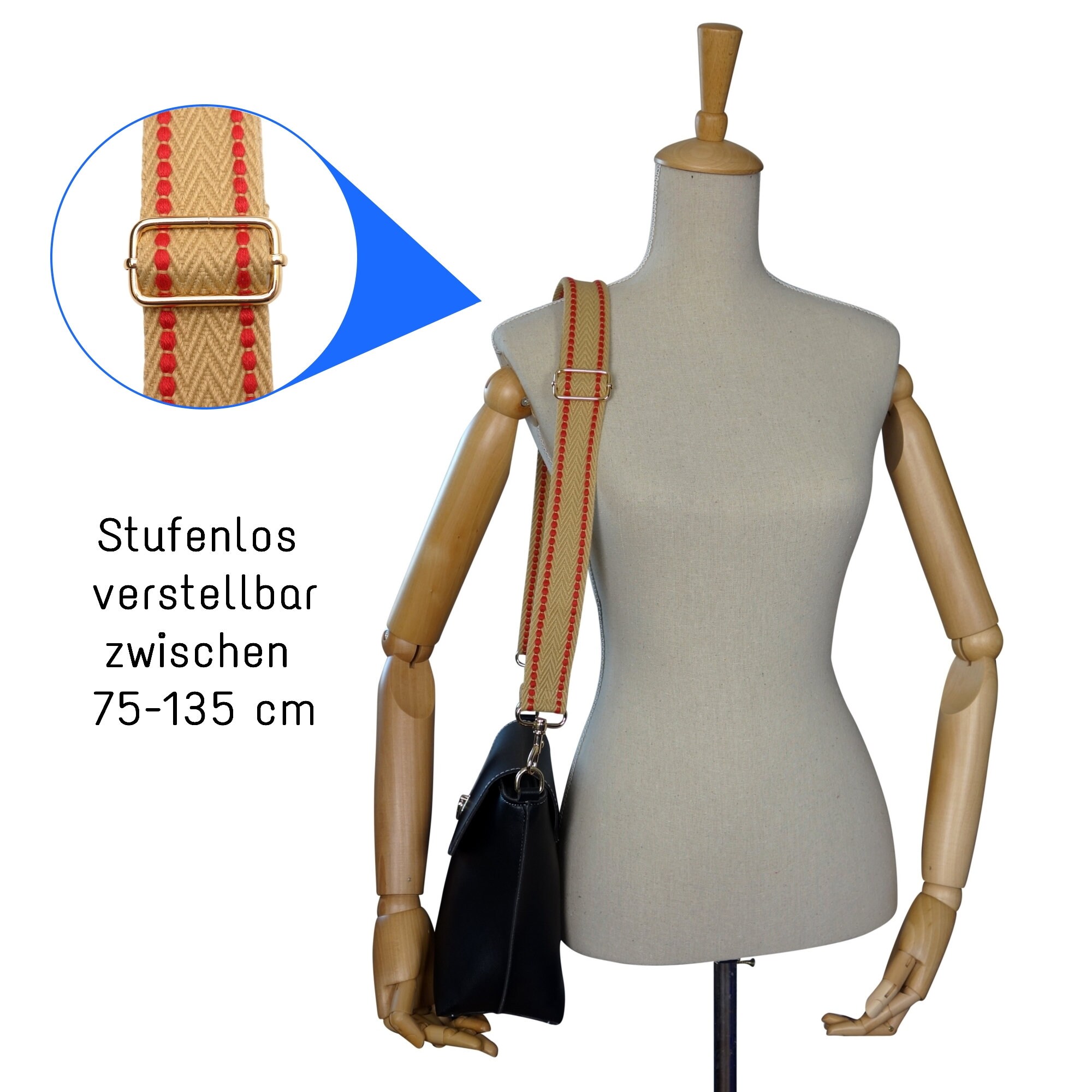 BENAVA Shoulder Strap for Bags Brown Adjustable With Carabiner Carrying  Strap for Handbags Bag Strap Bag Straps Wide 