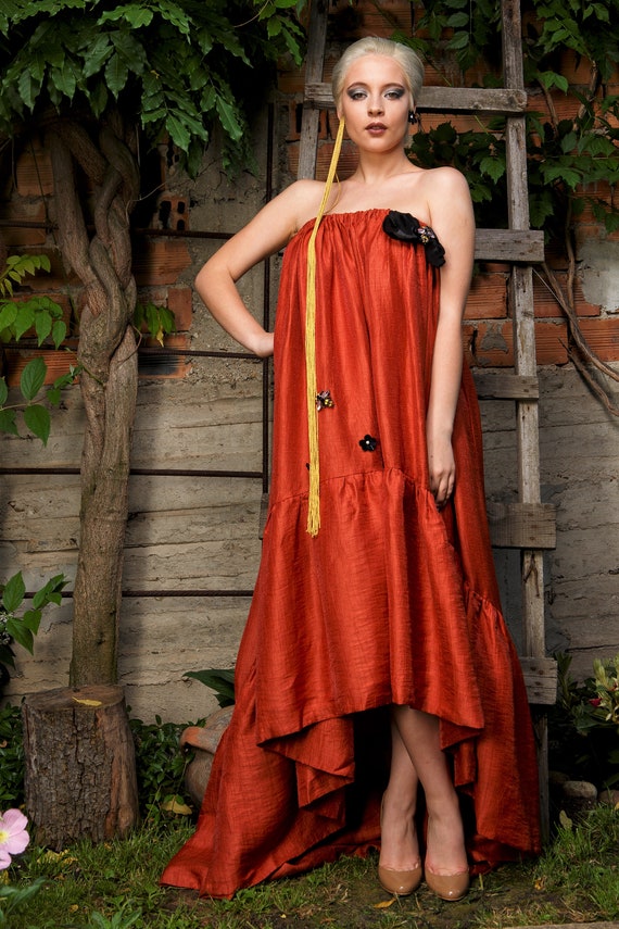 brick colored dress